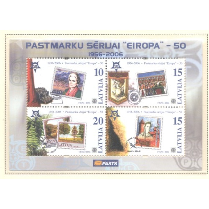 Latvia Sc 637 2006 50th Anniversary Europa stamp sheet  mint NH