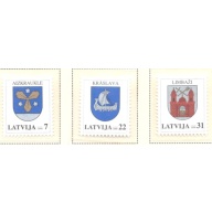 Latvia Sc 638-640 2006 Coats of Arms stamp set  mint NH
