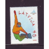 Latvia Sc 641 2006 Turin Winter Olympics stamp  mint NH