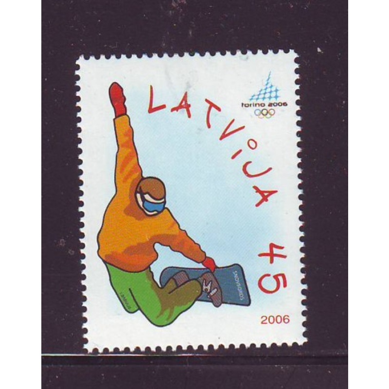 Latvia Sc 641 2006 Turin Winter Olympics stamp  mint NH