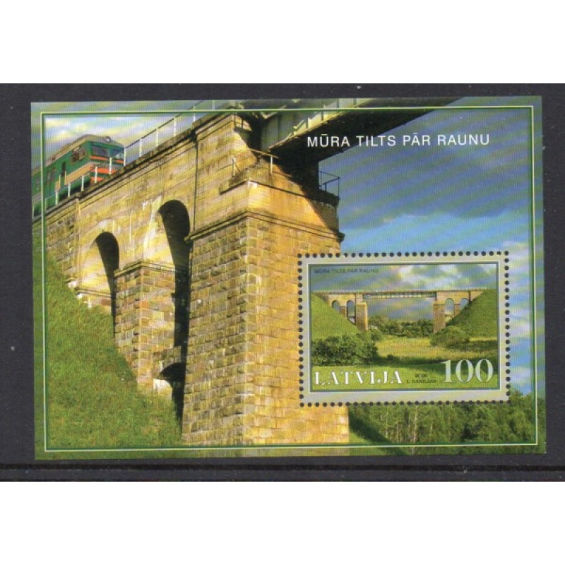 Latvia Sc 644 2006 Raunu Railroad Bridge stamp sheet  mint NH