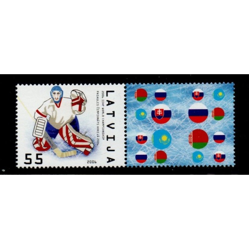 Latvia Sc 645 2006 Ice Hockey Championships stamp mint NH