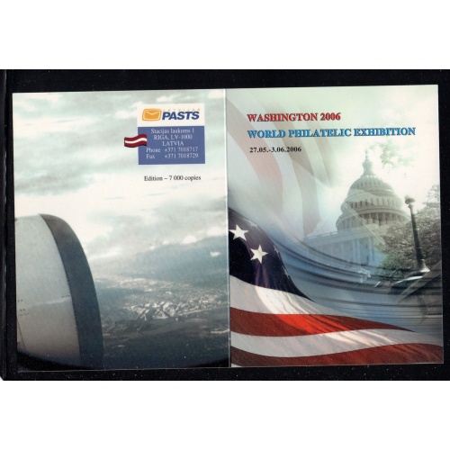 Latvia Sc 652 2006 Huns Painting Washington Stamp Show stamp booklet mint NH