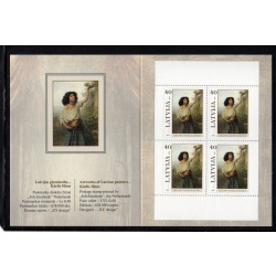 Latvia Sc 652 2006 Huns Painting Washington Stamp Show stamp booklet mint NH