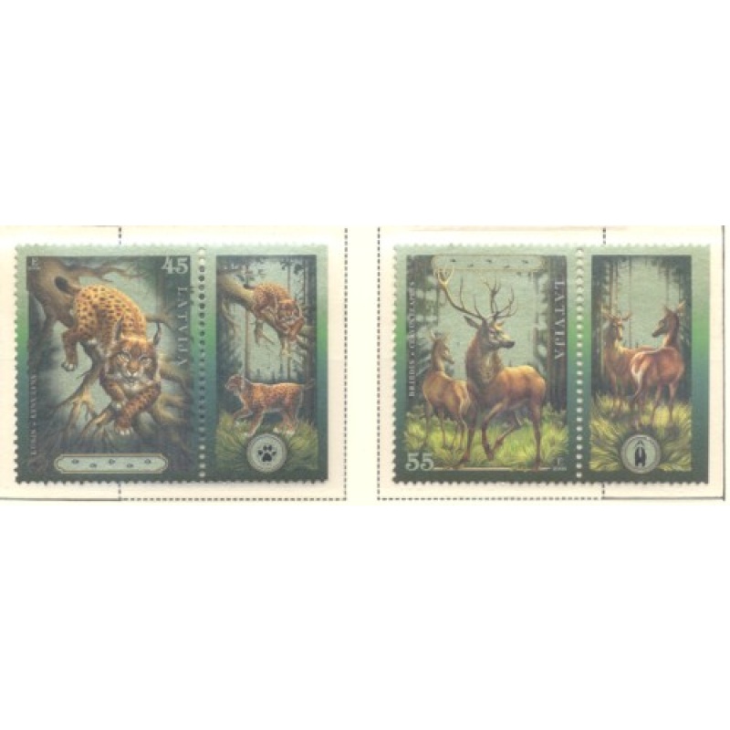 Latvia Sc 659-660 2006  Wild Animals & Tracks stamp set mint NH