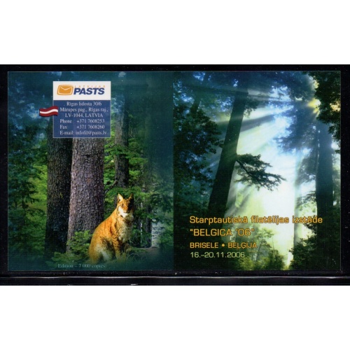 Latvia Sc 659 2006 Lynx Belgica '06 stamp booklet mint NH