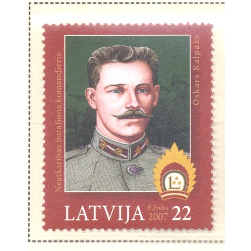 Latvia Sc 668 2007 Oskars Kalpaks stamp mint NH