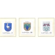 Latvia Sc 670-672 2007 Coats of Arms stamp set mint NH