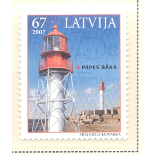 Latvia Sc 676 2007 Papes Lighthouse stamp mint NH