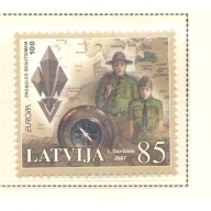 Latvia Sc 677 2007 Europa Boy Scouts stamp mint NH