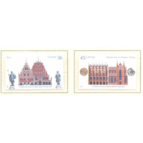 Latvia Sc 679-680 2007 World heritage Sites stamp set mint NH