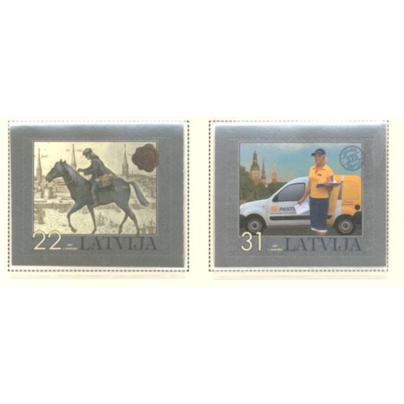 Latvia Sc 688-689 2007  375th Anniversary Latvia Post stamp set mint NH