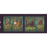 Latvia Sc 691-692 2007 Animals & tracks stamp set mint NH