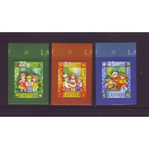 Latvia Sc 693-696 2007 Christmas stamp set mint NH