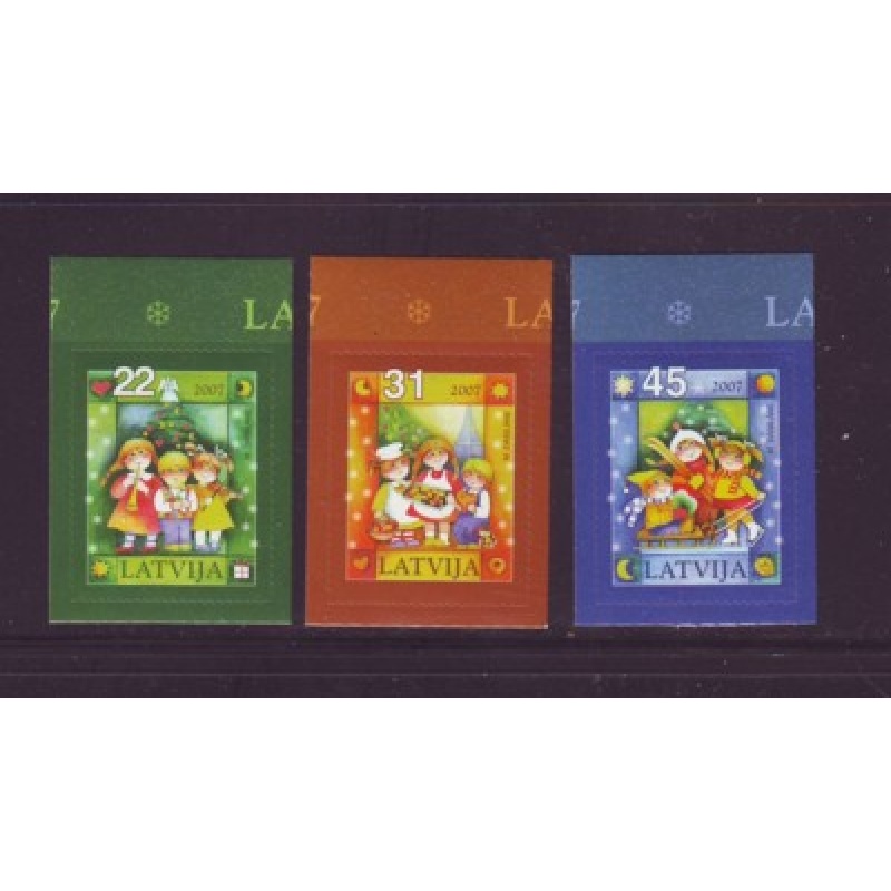 Latvia Sc 693-696 2007 Christmas stamp set mint NH