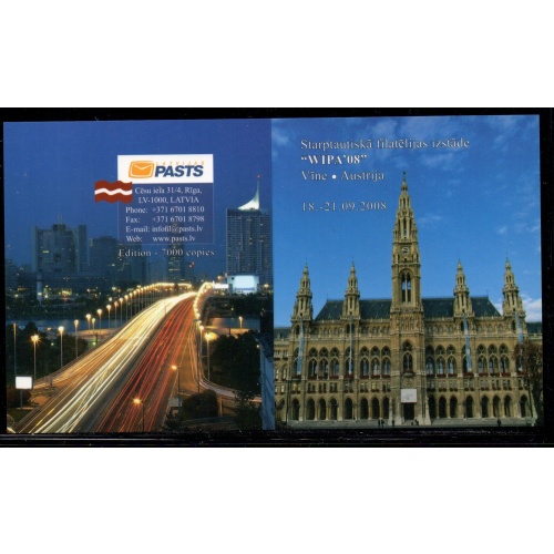 Latvia Sc 716 2008 Mushroom WIPA 08' Vienna Stamp Show stamp booklet mint NH