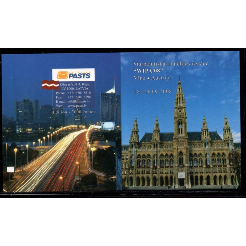 Latvia Sc 716 2008 Mushroom WIPA 08' Vienna Stamp Show stamp booklet mint NH