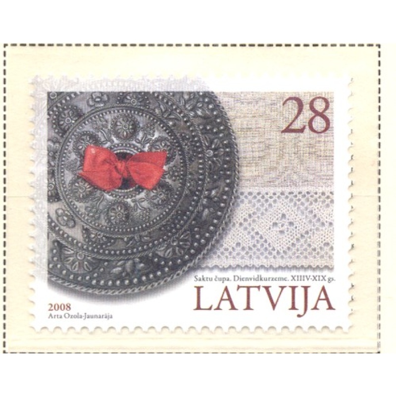 Latvia Sc 722 2008 Plate Bow Tablecloth stamp mint NH