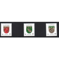Latvia Sc 726-728 2009 Coats of Arms stamp set mint NH