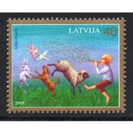 Latvia Sc 730 2009 Dancing Boy & Animals Folktale stamp mint NH