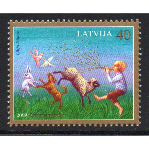 Latvia Sc 730 2009 Dancing Boy & Animals Folktale stamp mint NH