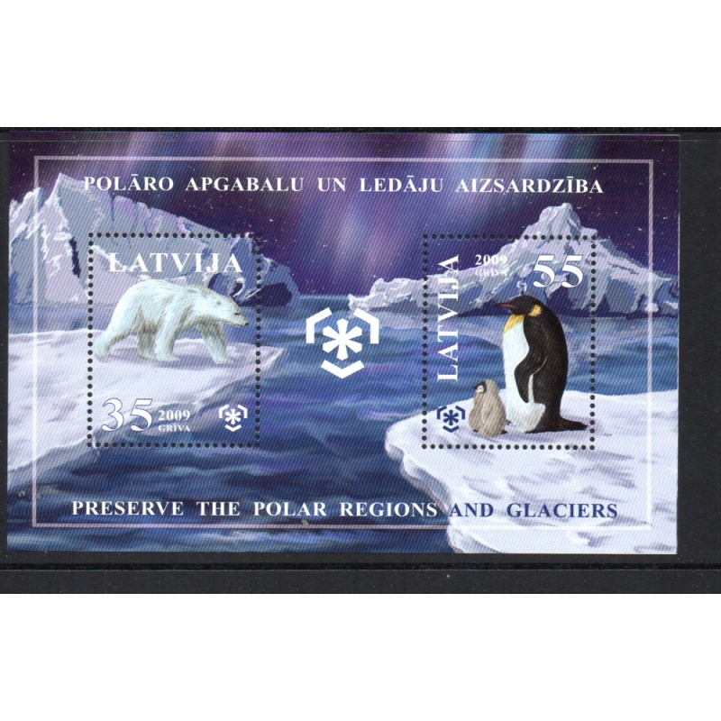 Latvia Sc 731 2009 Polar Regions stamp sheet mint NH