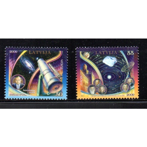 Latvia Sc 732-733 2009 Europa, Astronomy, stamp set mint NH