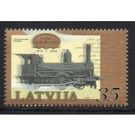 Latvia Sc 740 2009 Steam Locomotive stamp mint NH