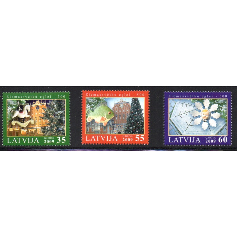 Latvia Sc 750-752 2009 Christmas stamp set mint NH