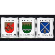 Latvia Sc 753-755 2010 Coats of Arms stamp set mint NH