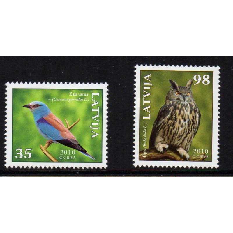 Latvia Sc 763-764 2010 Birds stamp set mint NH