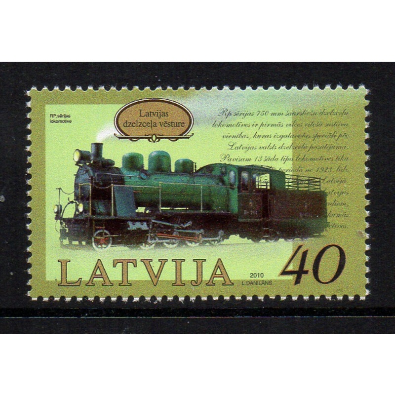 Latvia Sc 766 2010 RP Series Steam Locomotive stamp mint NH