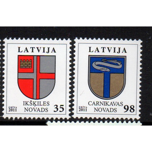 Latvia Sc 776-777 2011 Coats of Arms stamp set mint NH