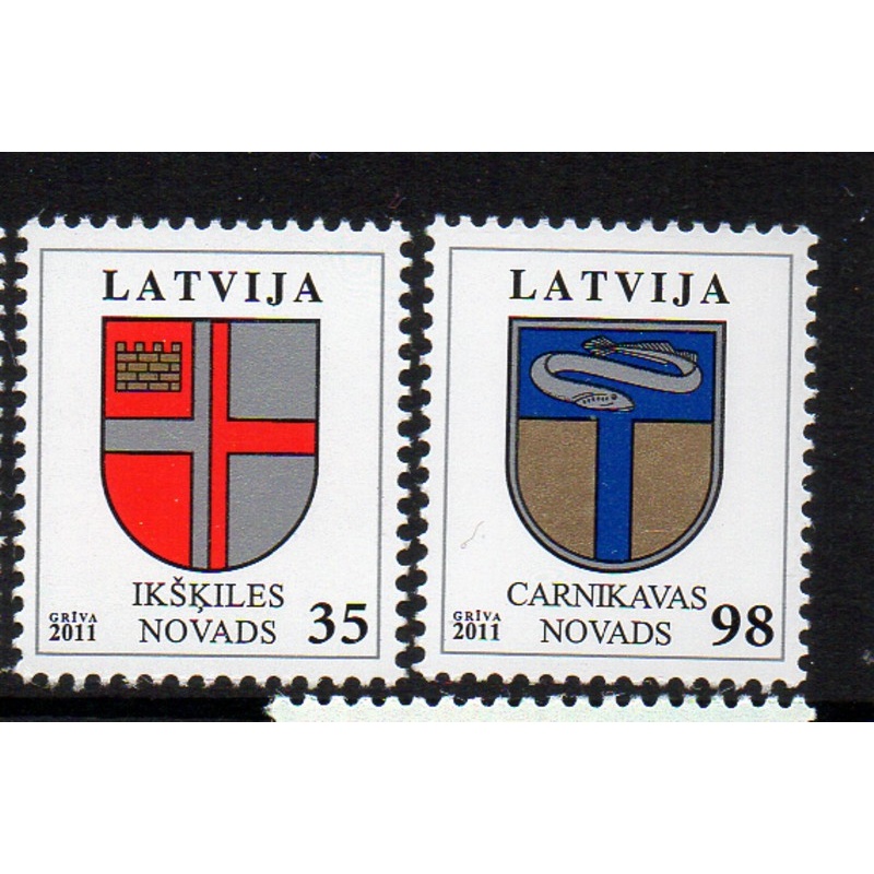 Latvia Sc 776-777 2011 Coats of Arms stamp set mint NH
