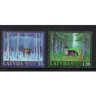 Latvia Sc 779-780 2011 Europa, Forest Animals, stamp set mint NH