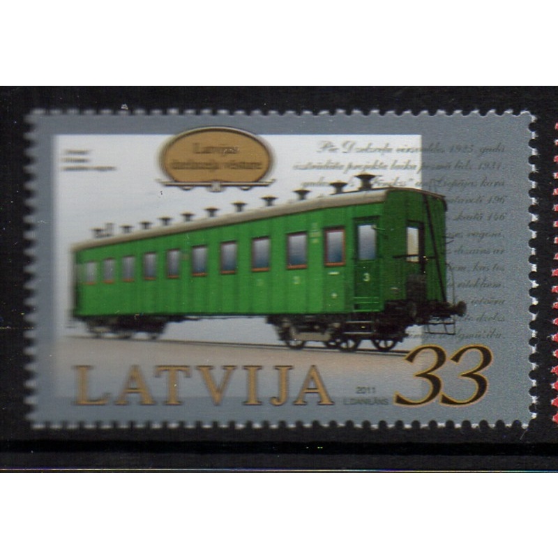 Latvia Sc 784 2011 Railway Passenger Coach stamp mint NH