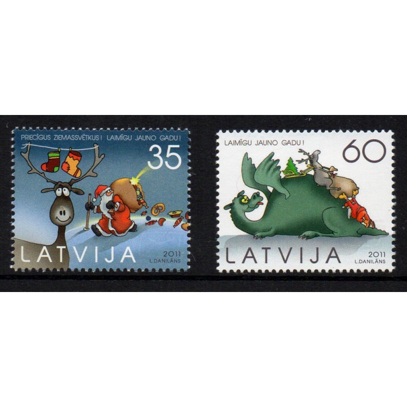 Latvia Sc 796-797 2011 Christmas stamp set mint NH