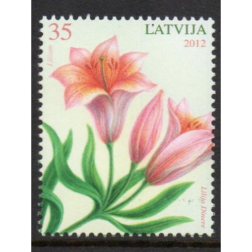 Latvia Sc 802 2012 Lilies stamp mint NH