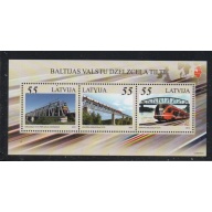 Latvia Sc 815-816 2012 Railway Bridges stamp & sheet mint NH