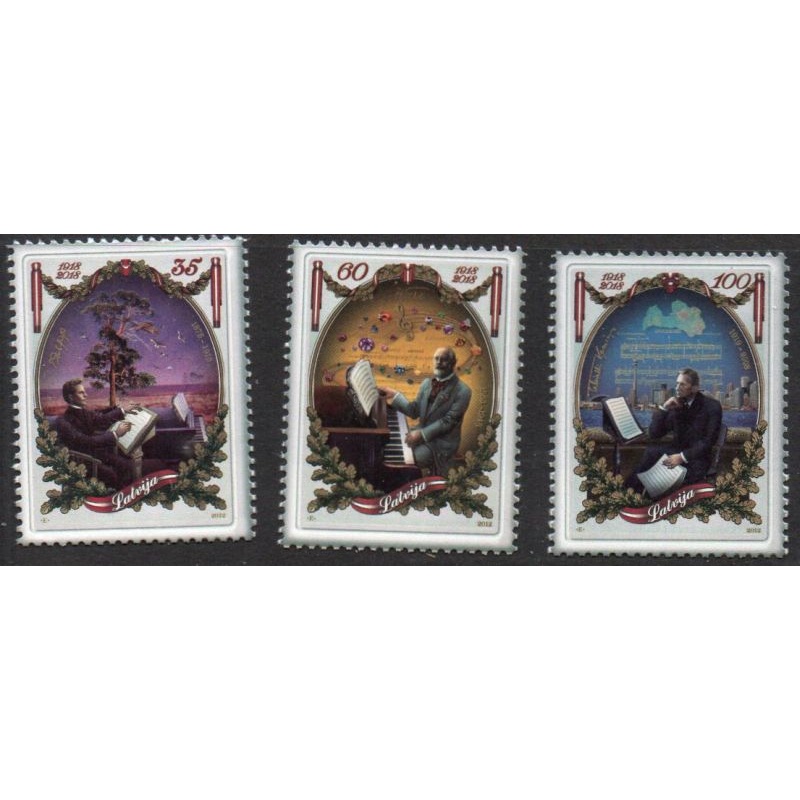 Latvia Sc 817-819 2012 94th Anniversary of Republic stamp set mint NH