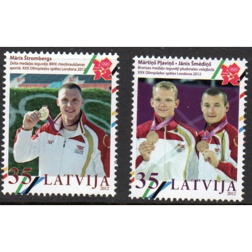 Latvia Sc 820-821 2012 Olympic Medal Winners stamp set mint NH