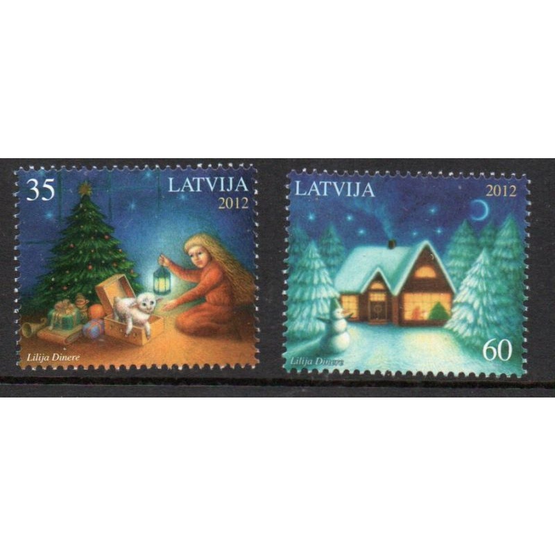 Latvia Sc 822-823 2012 Christmas stamp set mint NH