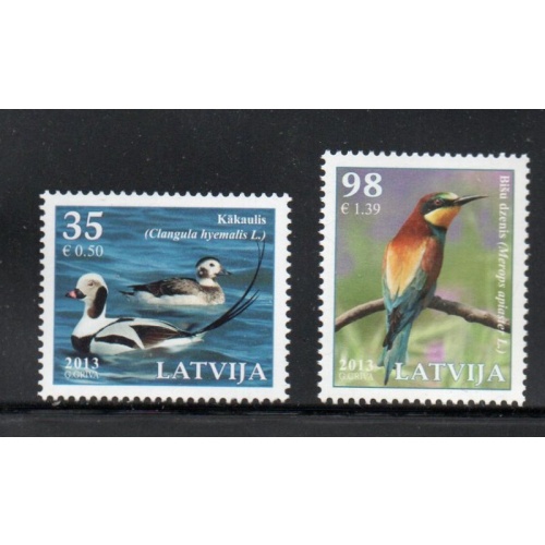 Latvia Sc 833-834 2013 Birds stamp set mint NH