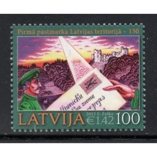 Latvia Sc 836 2013 150th Anniversary 1st stamp in Latvia mint NH