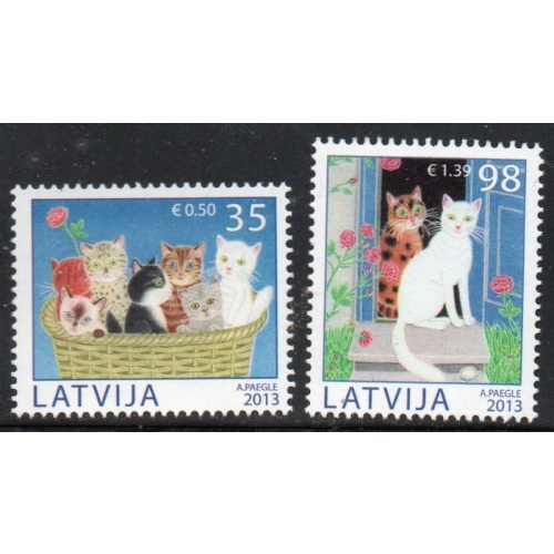 Latvia Sc 837-838 2013 Cats stamp set mint NH