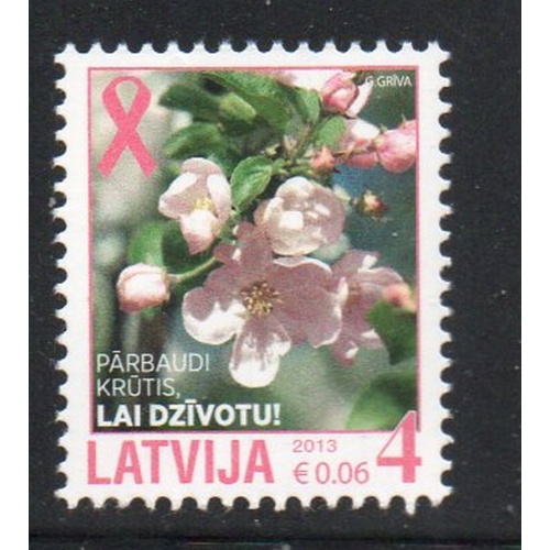 Latvia Sc 844 2013 Breast Cancer Awareness stamp mint NH