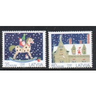 Latvia Sc 848-849 2013 Christmas stamp set mint NH