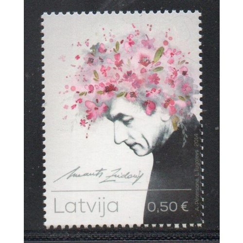 Latvia Sc 856 2014 Ziedonis, Poet, stamp mint NH