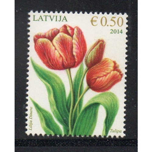 Latvia Sc 866 2014 Tulips  stamp mint NH