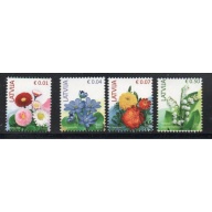 Latvia Sc 867-870 2014 Flowers stamp set mint NH